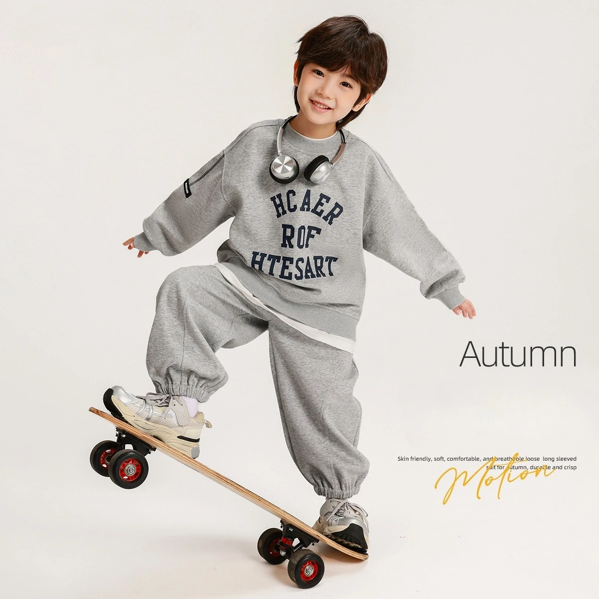

2pcs Boys Autumn Outfit Set Casual Cool Letter Print Sweatshirt and Pants Two Piece Suit Kids Fashion Sets with Pants Clothing
