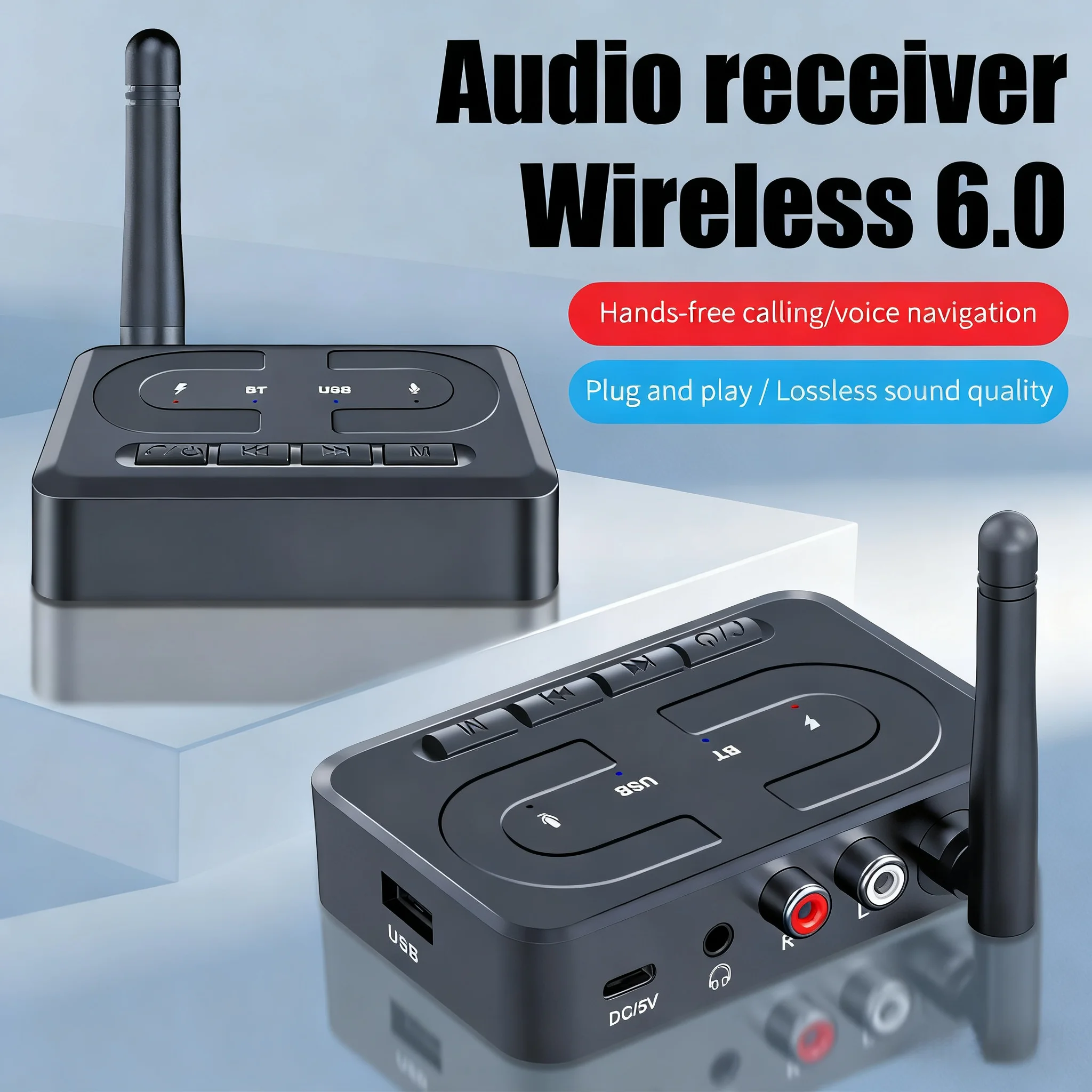 T89 بلوتوث 5.3 استقبال الصوت DAC AUX RCA USB محوري بصري 6.5 مللي متر ميكروفون كاريوكي Hifi ستيريو DSP محول لاسلكي