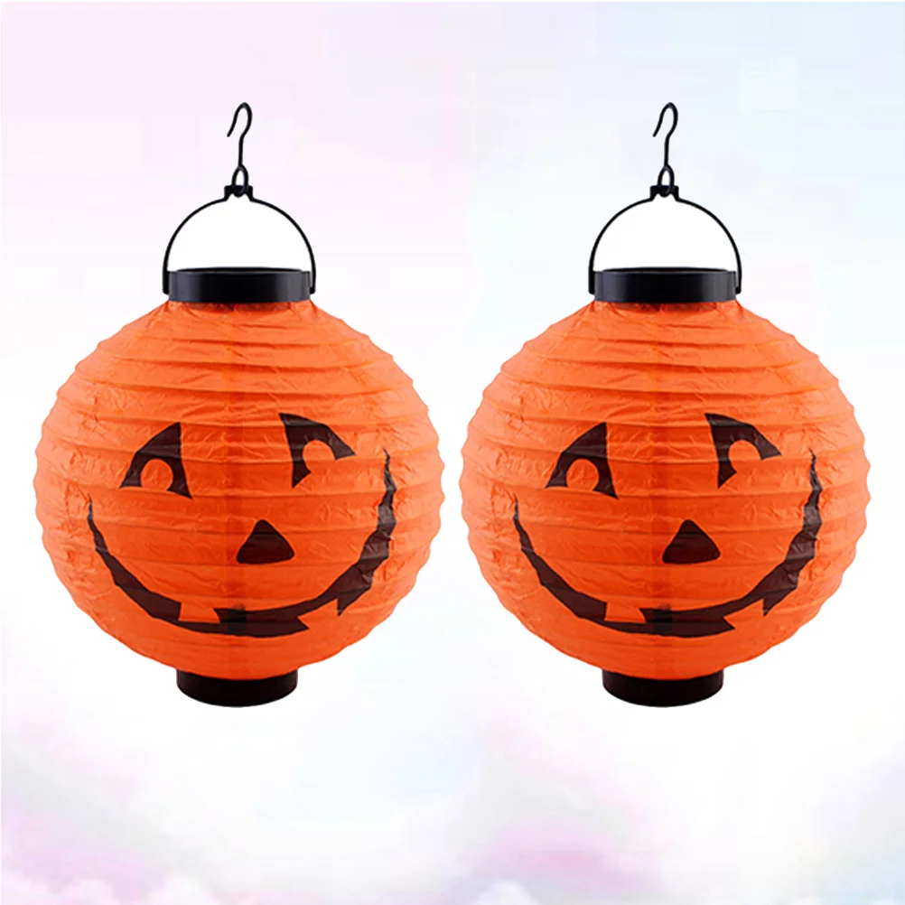 

2 Pcs Halloween Portable Pumpkin Lamp Glowing Decoration Prop LED Folding