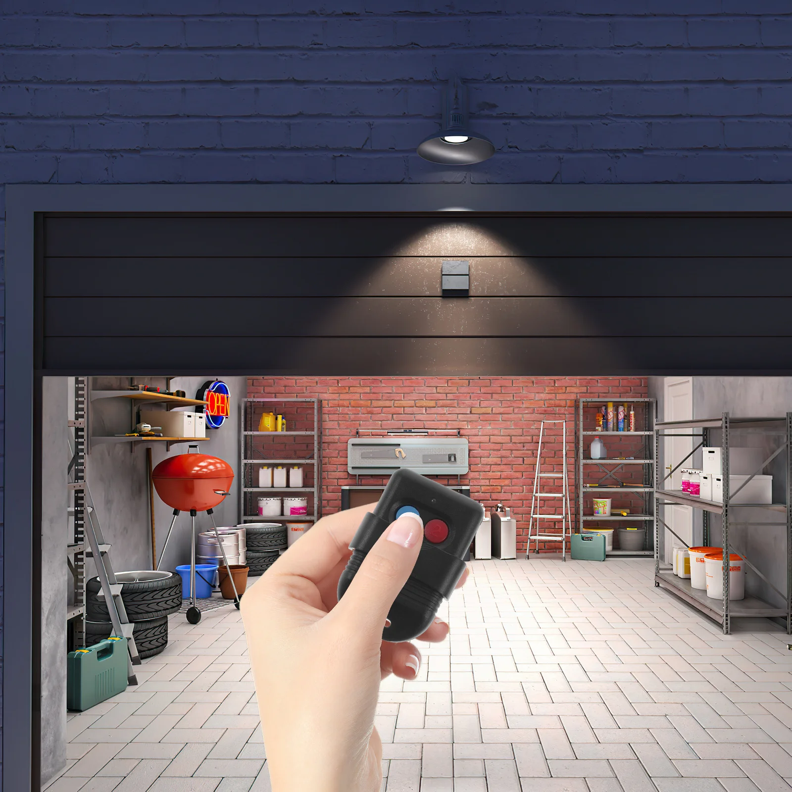 300Mhz Garage Door Remote Controller 2-Button Mini Key Chain Fob For Garage Door Opener Electric Windows Doors Alarm