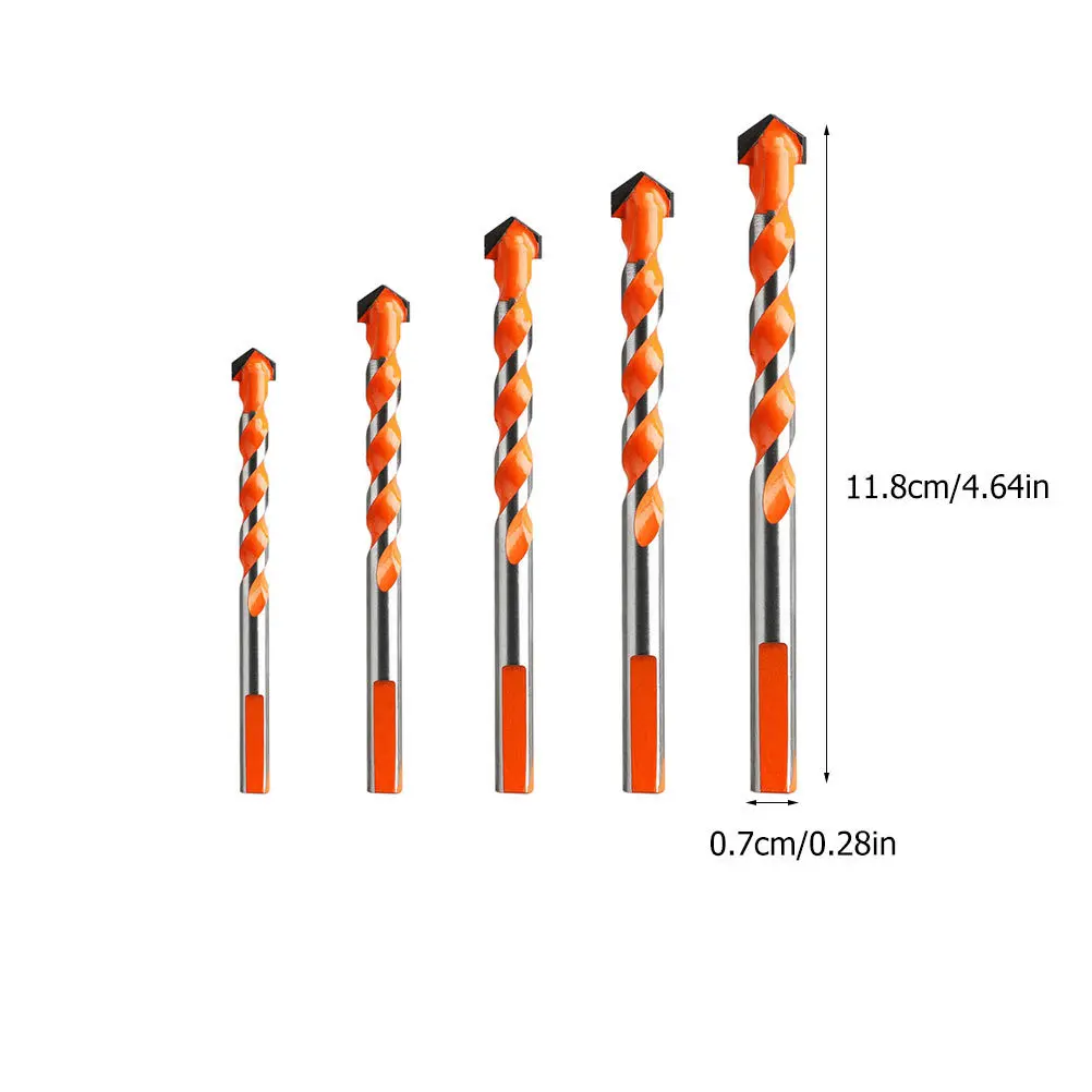 5Pcs Alloy Steel Drill Bit Sets Triangle Spiral High Speed for Tough Materials Like Stainless Steel Titanium Aluminum Strong
