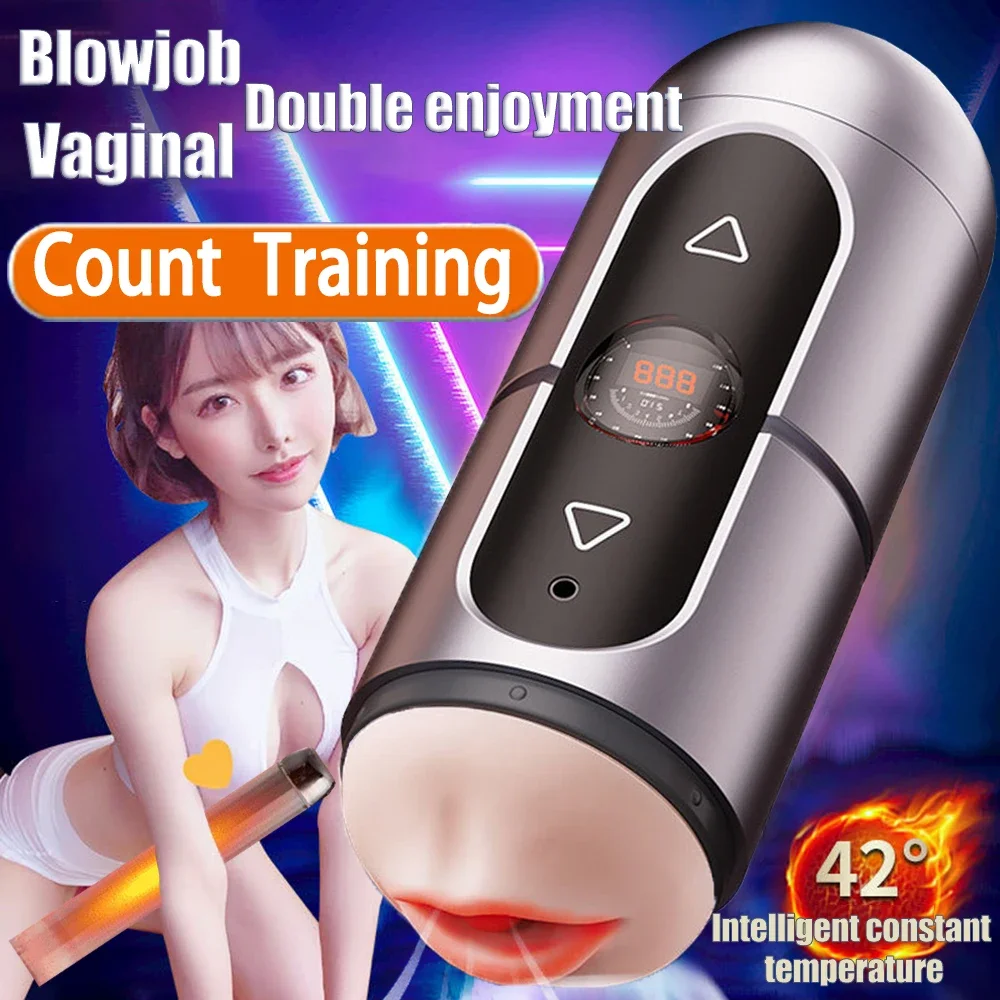 Male Masturbator Vagina  Delayjaed Training Pocket Pussy Blowjob  Masturbation Cup Tongue Licking Voice Vibrato