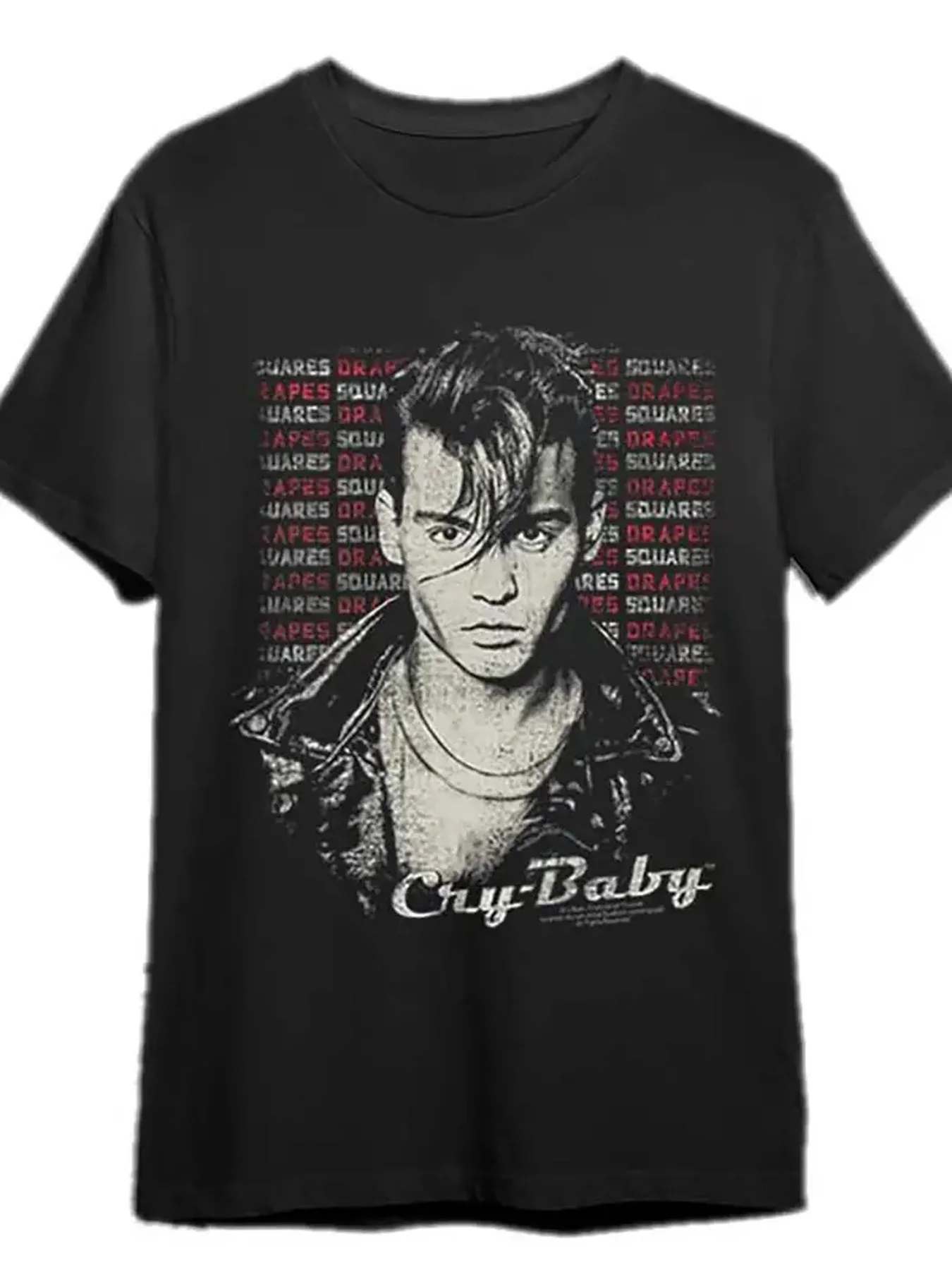 

1 piece, 100% cotton, Crying Baby Cloak shirt, Johnny Depp shirt, men's exquisite pattern print, round neck high street pure cot