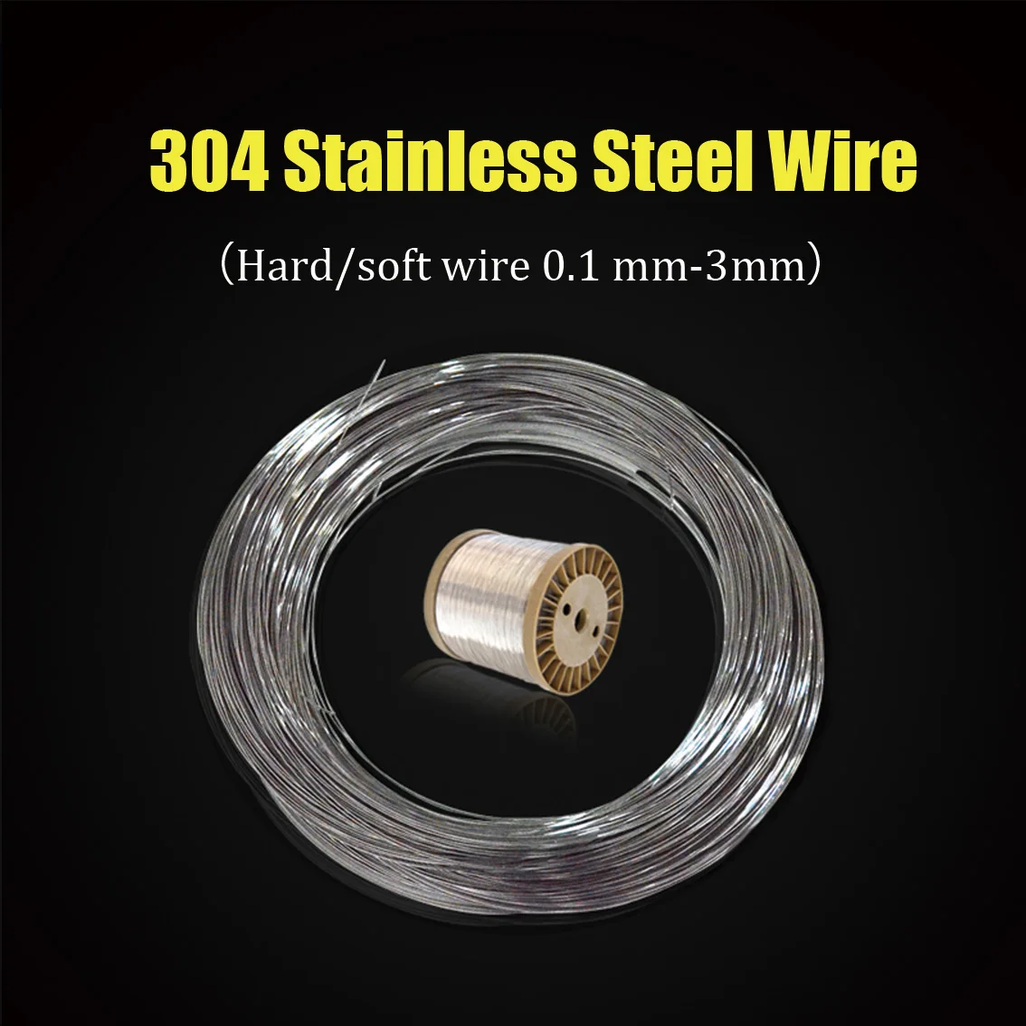 1/5/10/20/50M 304 Paslanmaz Çelik Yay Teli Yumuşak/Sert Tel Çapı 0.1 0.2 0.3 0.4 0.5 0.6 0.8 1.0 1.2 1.5 2.0 2.5 3.0mm