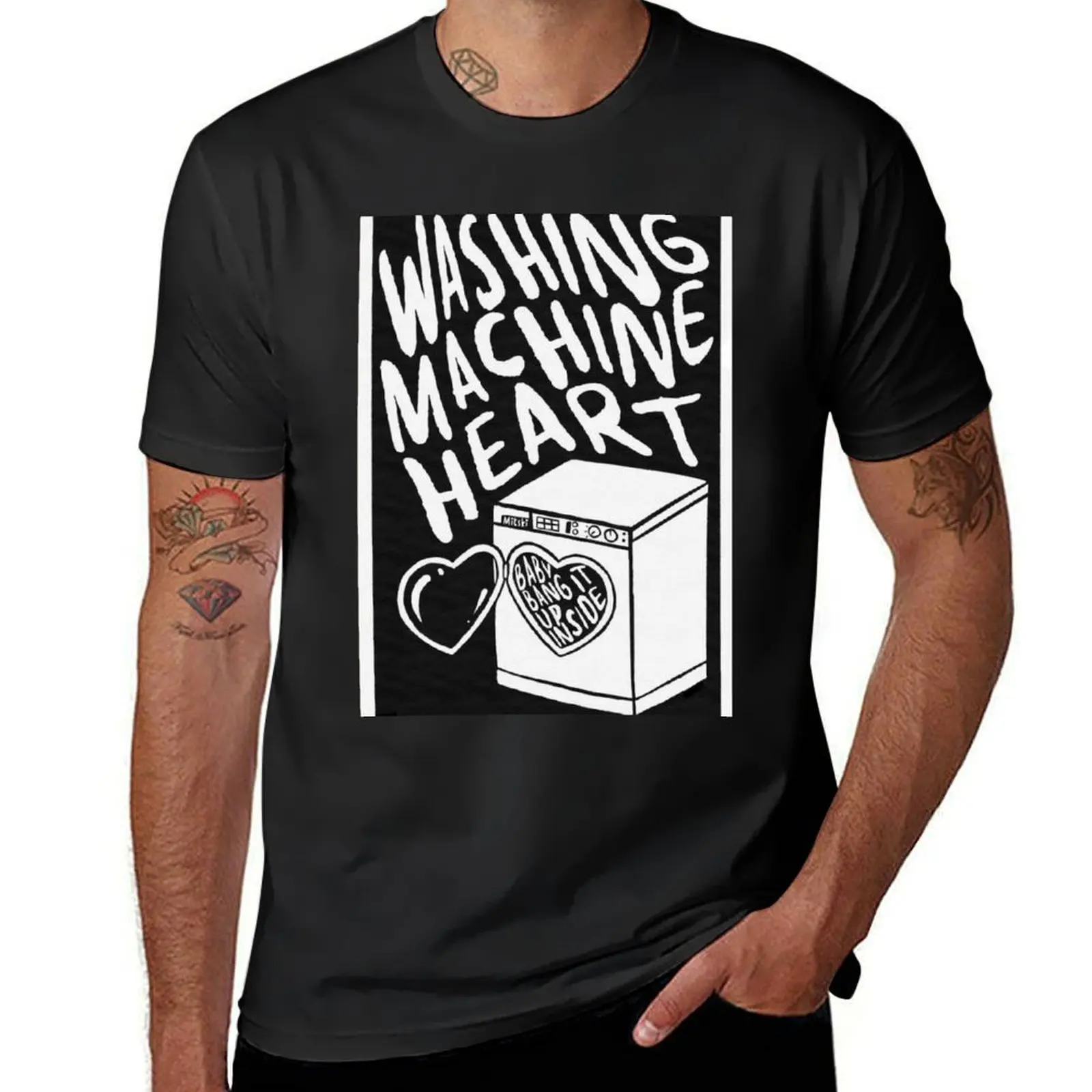 Mitski стиральная машина сердце белый иллюстрация постер искусства футболка аниме oversizeds Мужские Простые футболки