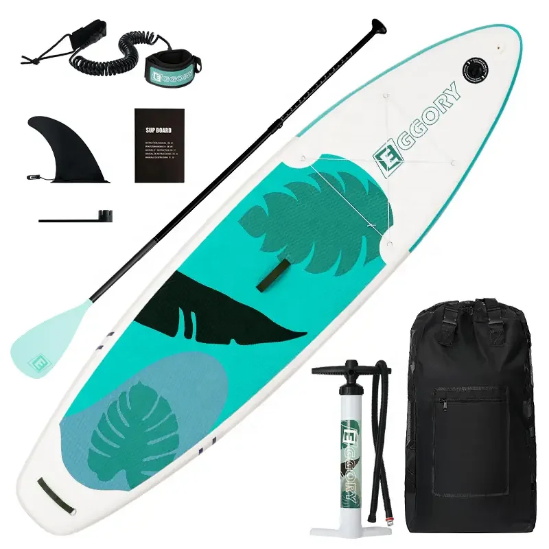 Green Banana Leaf Inflatable Stand Up Paddleboards High Quality Surfboard Water Game