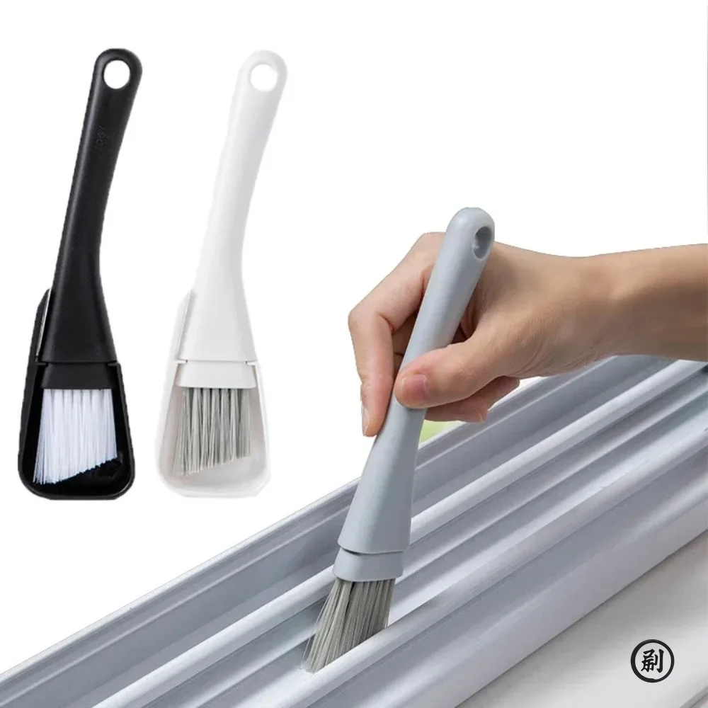 Escova de limpeza de ranhuras para janelas, limpador de ranhuras para portas, piso, teclado + pá, 2 em 1, kit de ferramentas de limpeza doméstica