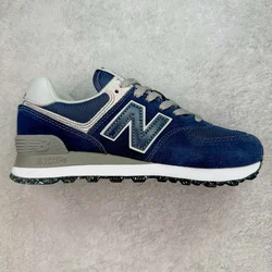 Newbalance Mannen/Vrouwen Nb574 Retro Duurzame Vintage Hardloopschoenen Unisex None-Slip Mesh Met Suède Ademende Sportwandeling Sneakers