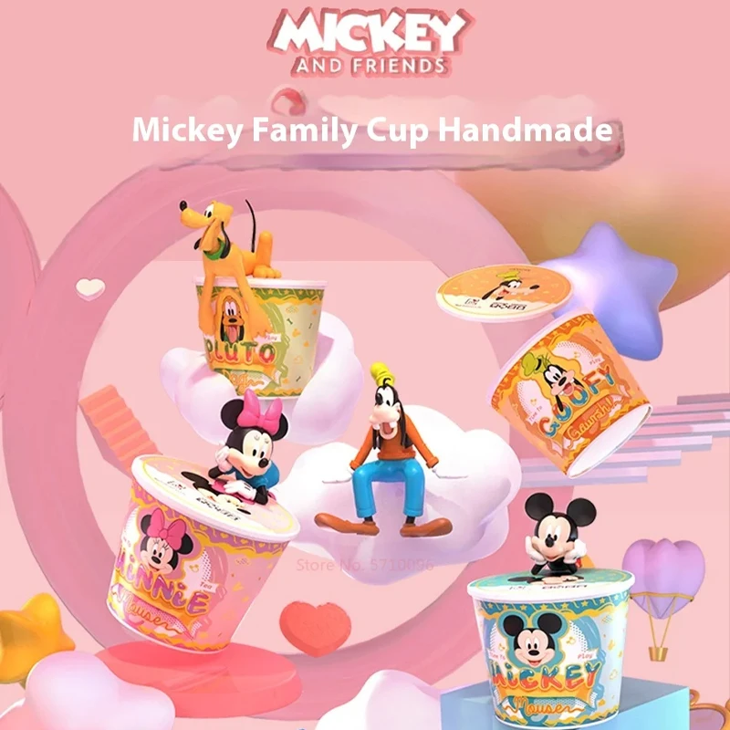 Disney Mickey Family Instant Noodles Cup Doll Handmade Doll Trendy Doll Desktop Decoration Gift For Children