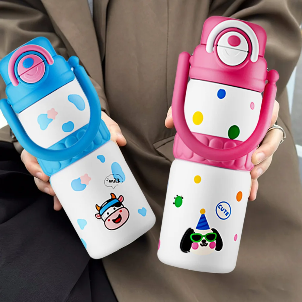 

700ml large capacity thermos cup stainless steel direct drinking straw cup portable student couple cup to keep cold and heat