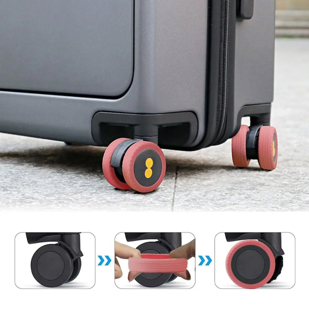 8Pcs Suitcase Wheels Protection Cover Reduce Wheel Wear Luggage Trolley Box Caster Shoes Silicone Wheels Protector Parts Axles