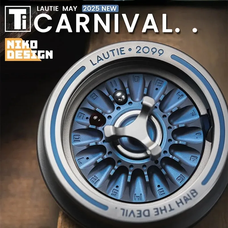 LAUTIE Titanium Blue Carnival Spinner Fidget Spinner 2099 Series Fidget Toys Adults Office Desk Accessories