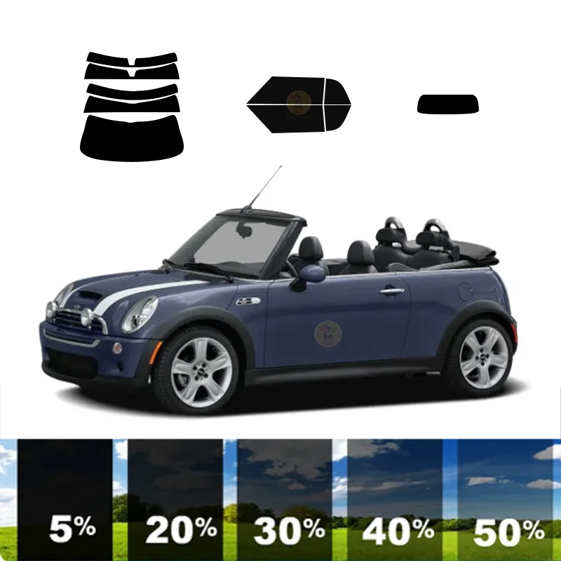 

precut Removable Window Tint Film For Car 100% UVR 5%-70%VLT Heat Insulation Carbon ﻿For MINI COOPER 2 DR CONVERTIBLE 2005-2007