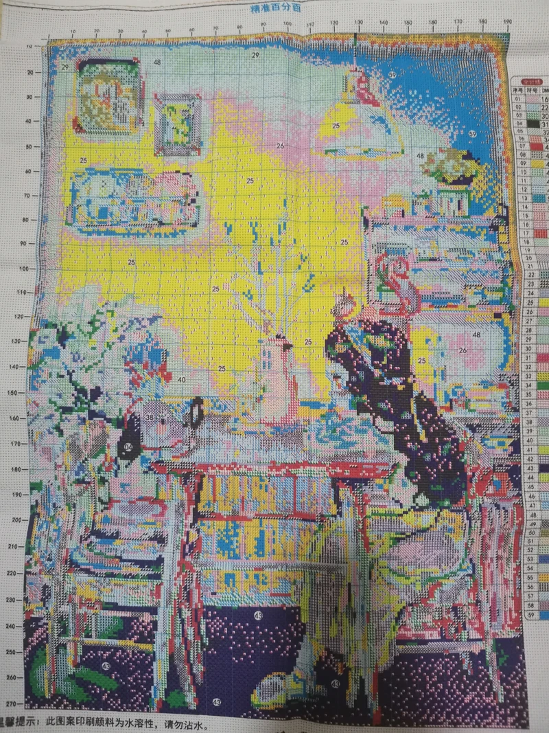 54*73cm 11CT drukowany haft krzyżykowy, dekoracje dla domu DIY, zestaw zestawy do haftu pełny nici jedwabne nowa kreskówka dziewczyna nowa