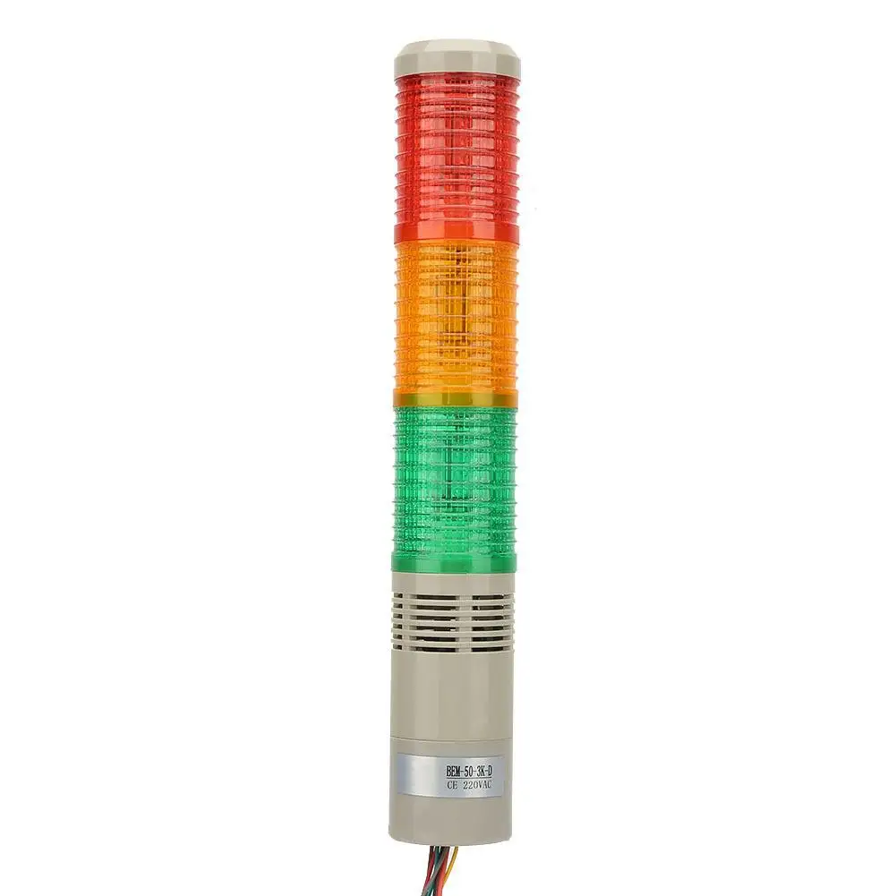 220VAC LED Warning Light Machine Indicator Caution Constant On Bright Alert Signal Lamp