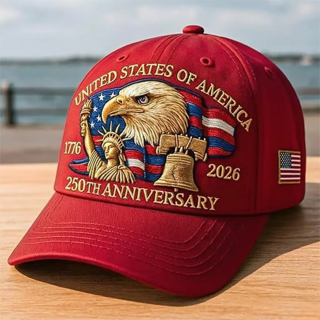 Eagle – Cappello del 250° anniversario degli Stati Uniti, berretto da baseball regolabile con ricamo dell'aquila calva, berretto patriottico retrò per uomo donna