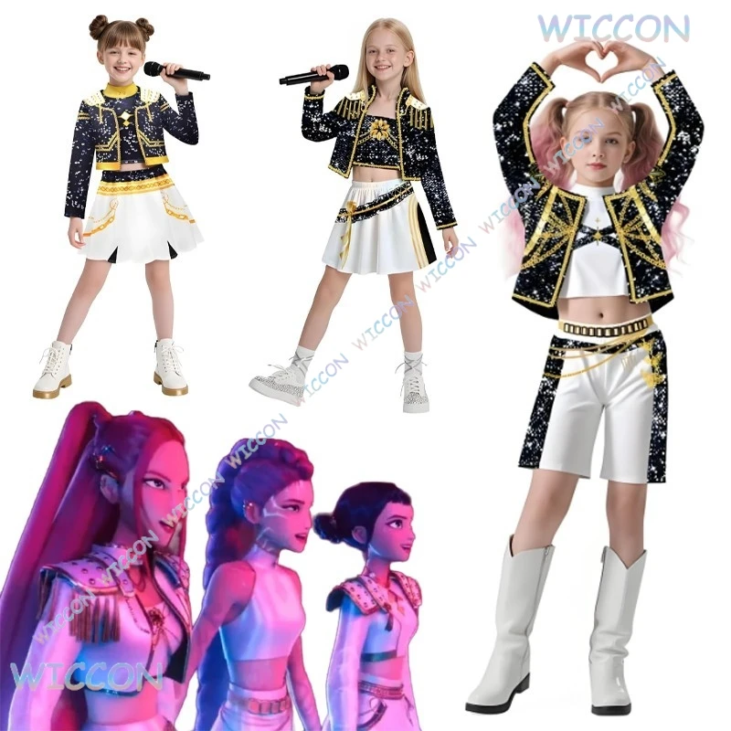 Новинка 2025, аниме Kpop, охотник на демонов, карнавальный костюм Rumi Zoey Mira, косплей, стиль для девочек, одежда для выступлений на сцене, Хэллоуин Новинка 2025, аниме Kpop, охотник на демонов, карнавальный костюм Rumi Zoey Mira, косплей, стиль для девочек, одежда для выступлений на сцене, Хэллоуин