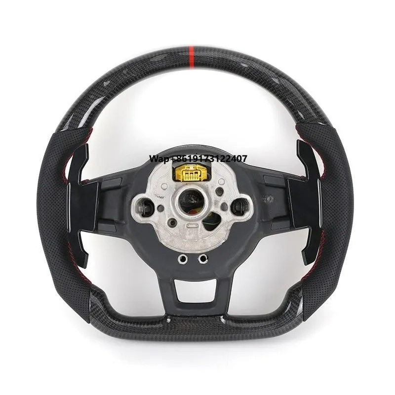 With Magnetic Paddle Shifter  Forged Carbon Steering Wheel for VW 5 6 7 R MK5 MK6 MK7 Gti Polo Scirocco