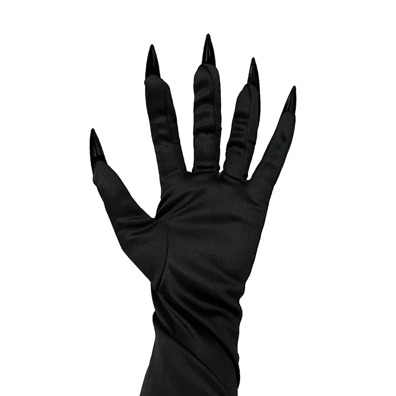 Luvas de unhas longas spandex para mulheres, cosplay de halloween personalidade elegante, garra fantasma esticada, acessórios para performance de