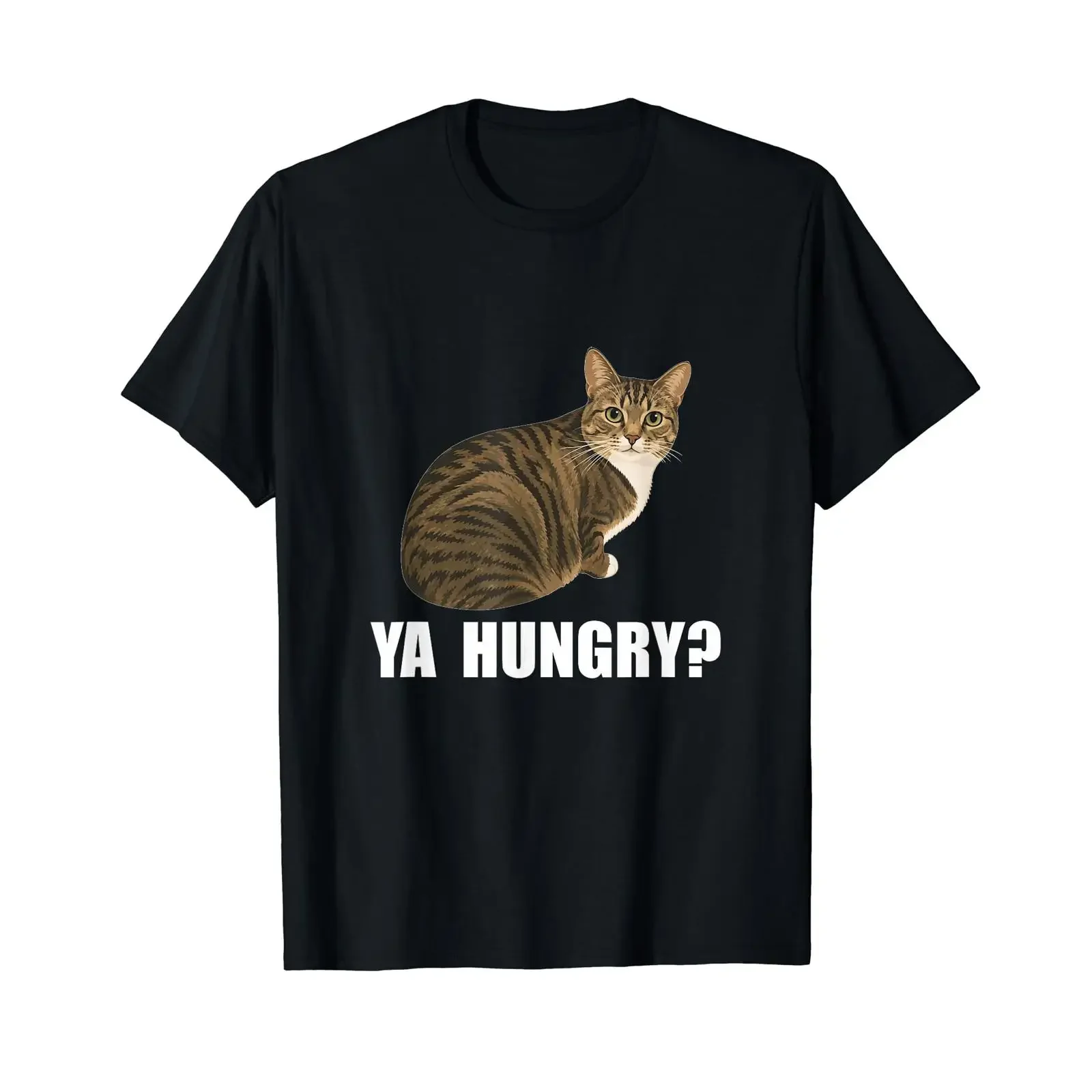 Lustiges Ya Hungry Cat Meme Preisgünstiges Grafik T Shirt vintage Washed Breathable Top For Everyday Wear Stretched homme