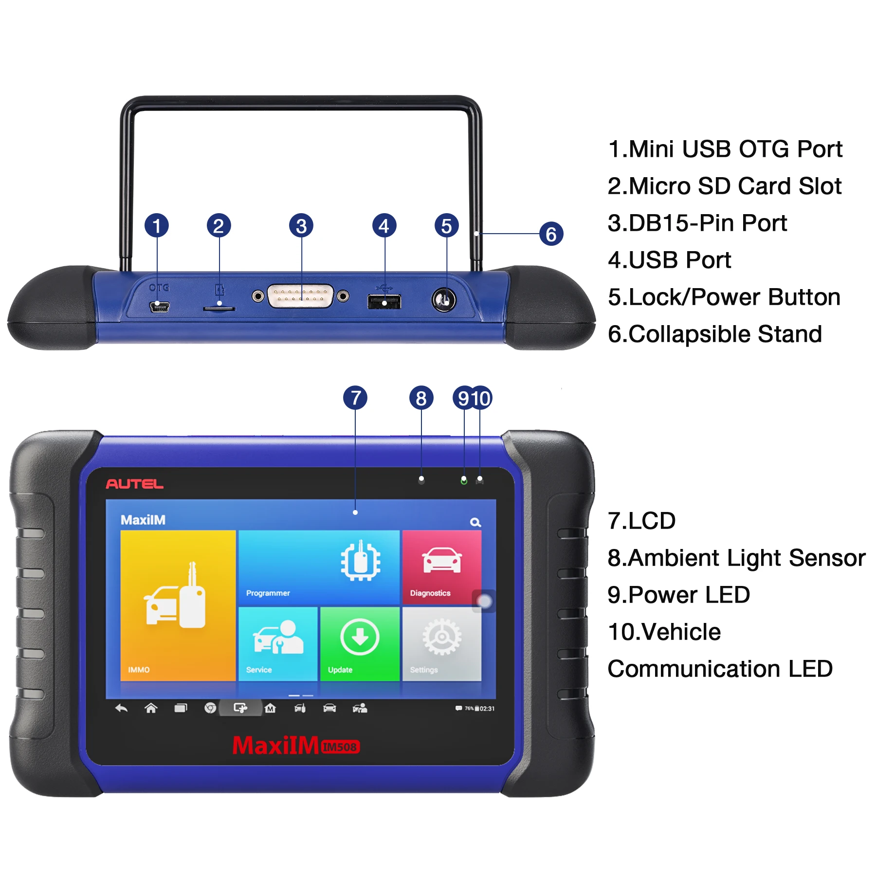 Oryginalny autel im508 obd2 auto master making key coding programmer narzędzia do programowania maszyn dla wszystkich kluczy utracony skaner