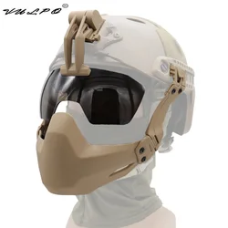 VULPO Tactical Helmet Half Face Mask Hunting Airsoft Paintball Goggles CS Game Protect Mask Goggle For FAST Helmet Gear