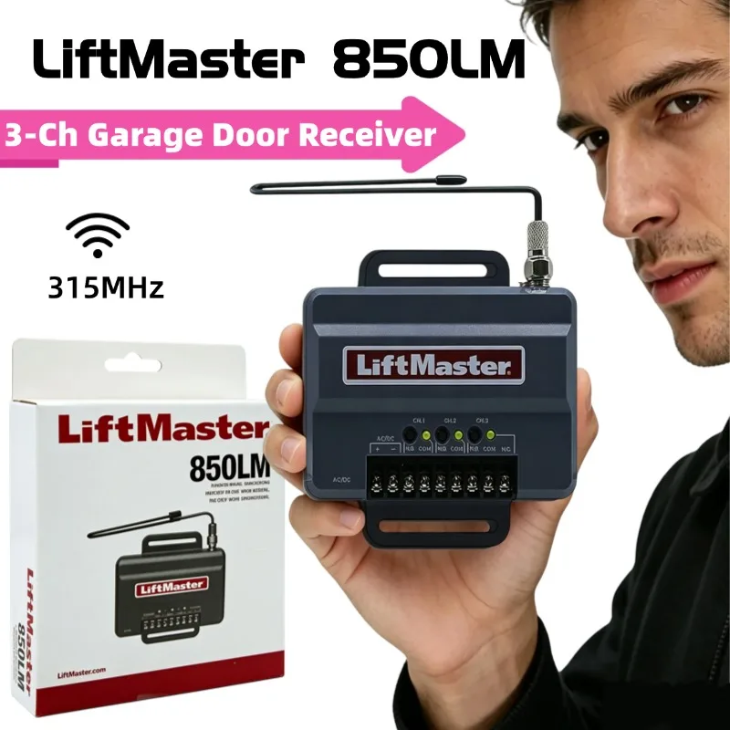 Universal Liftmaster 850LM Gate and Garage Door Opener Receiver Compatible with 893LM 893MAX 891MAX 890MAX