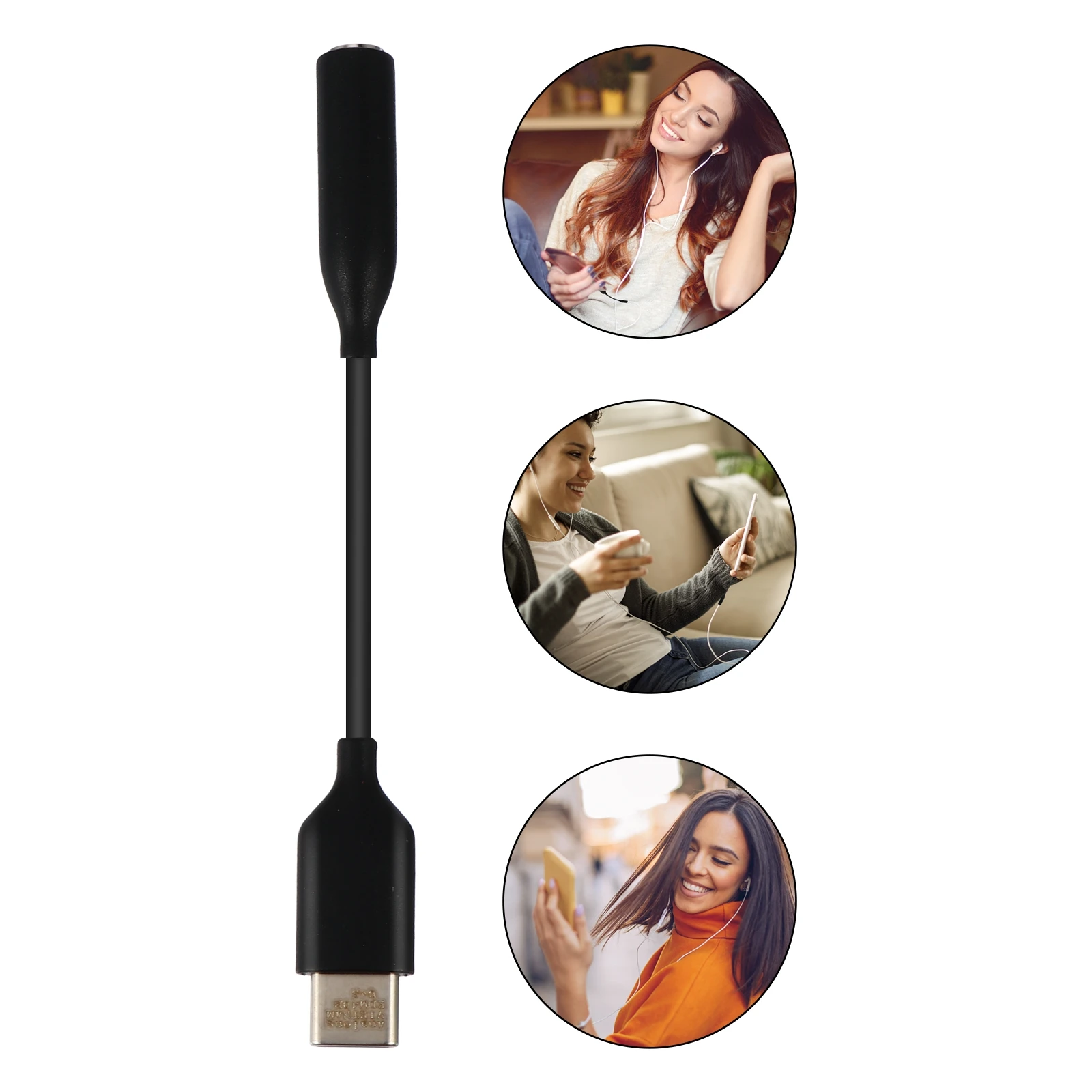 

1pc Type-C Earphone Adapter Headset Audio Cable Converter 3.5Mm Jack Plug For Smartphone Support Call Game Music
