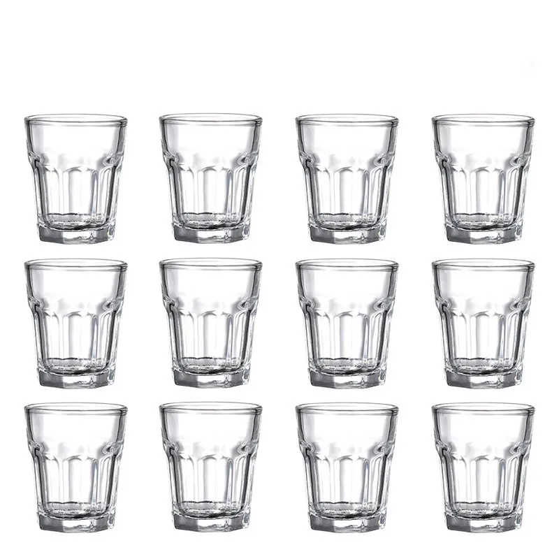 

12 Pieces 100ml Toughened Glass Cup Cocktail Glass Whiskey Vodka Shot Glass Drinking Ware Glass Cup Beer Steins Drink Bar Tools