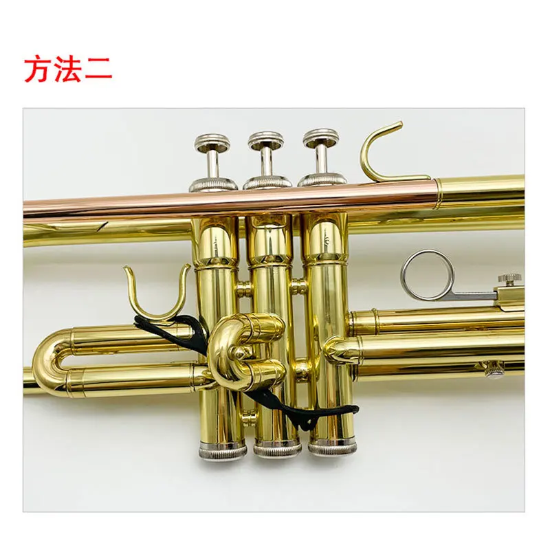 Trumpet Finger Ring and Slide Stop with Anti-Slip Rubber Band, Protective Holder for 1st & 3rd Tuning Slides