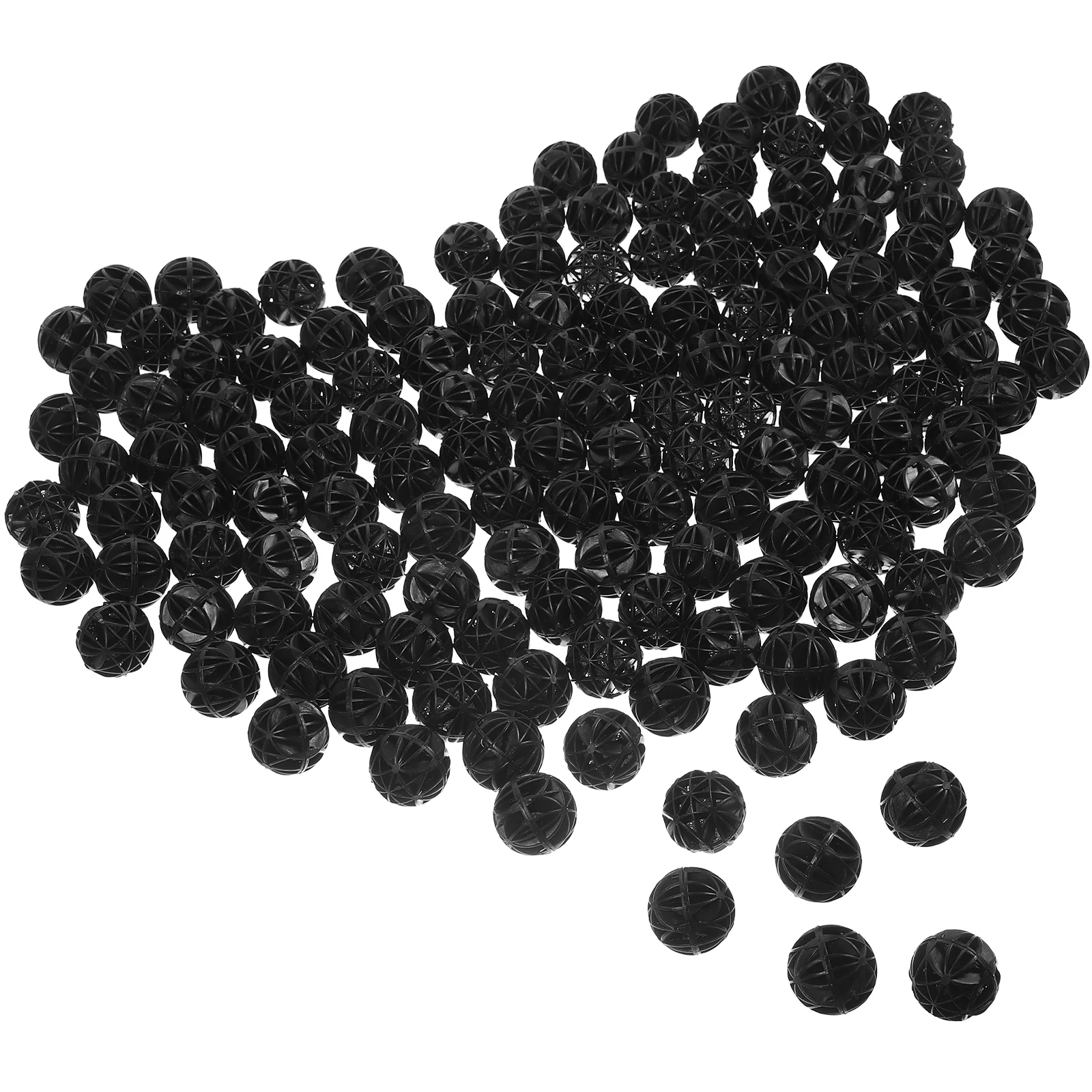 200Pcs 26mm Aquarium Fish Tank Filter Bio Balls Bio-Balls for Filtration Cleaning (26mm Black)