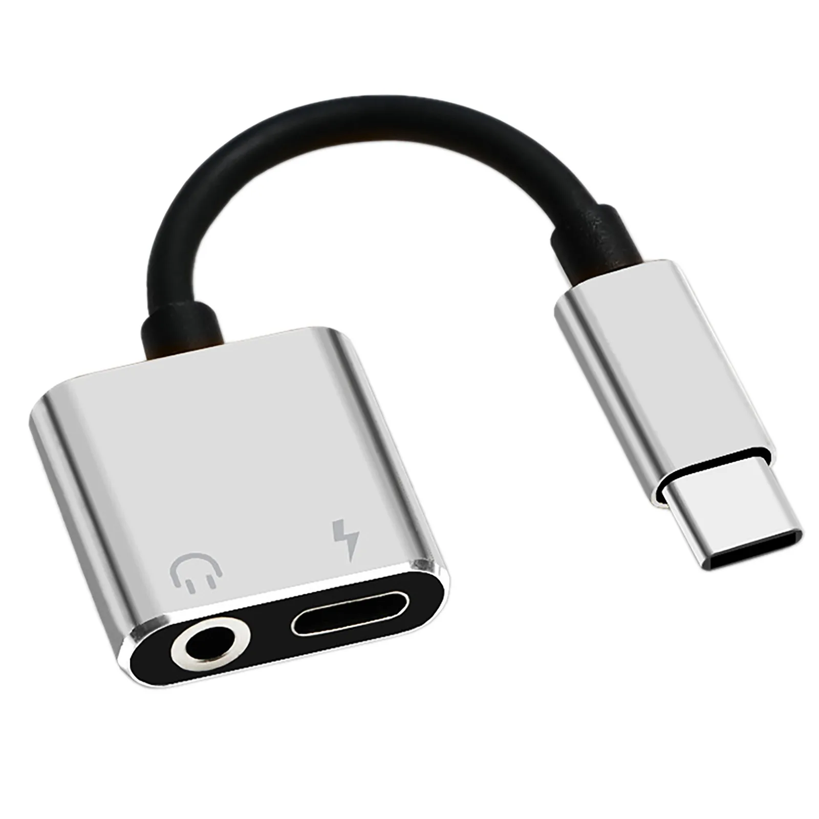 Usb Type-C Splitter, Converter Naar 3.5Mm Aux Jack, Otg Adapter, Usb C Oplaadkabel, Verlengstuk Oortelefoon Adapters