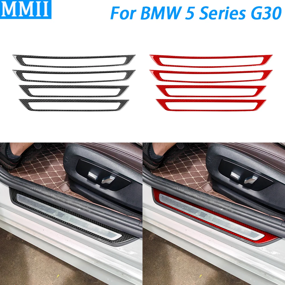 

For BMW 5 Series G30 2016-2022 Real Carbon Fiber Inner Door Sill Strip Decorative Car Interior Decoration Accessories Sticker