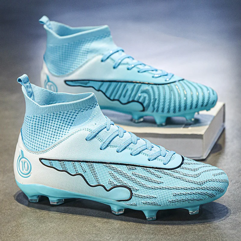High Quality New Men's Football Boots High Top Turf & Futsal Soccer Shoes Anti-Slip Indoor Match Football Shoes &