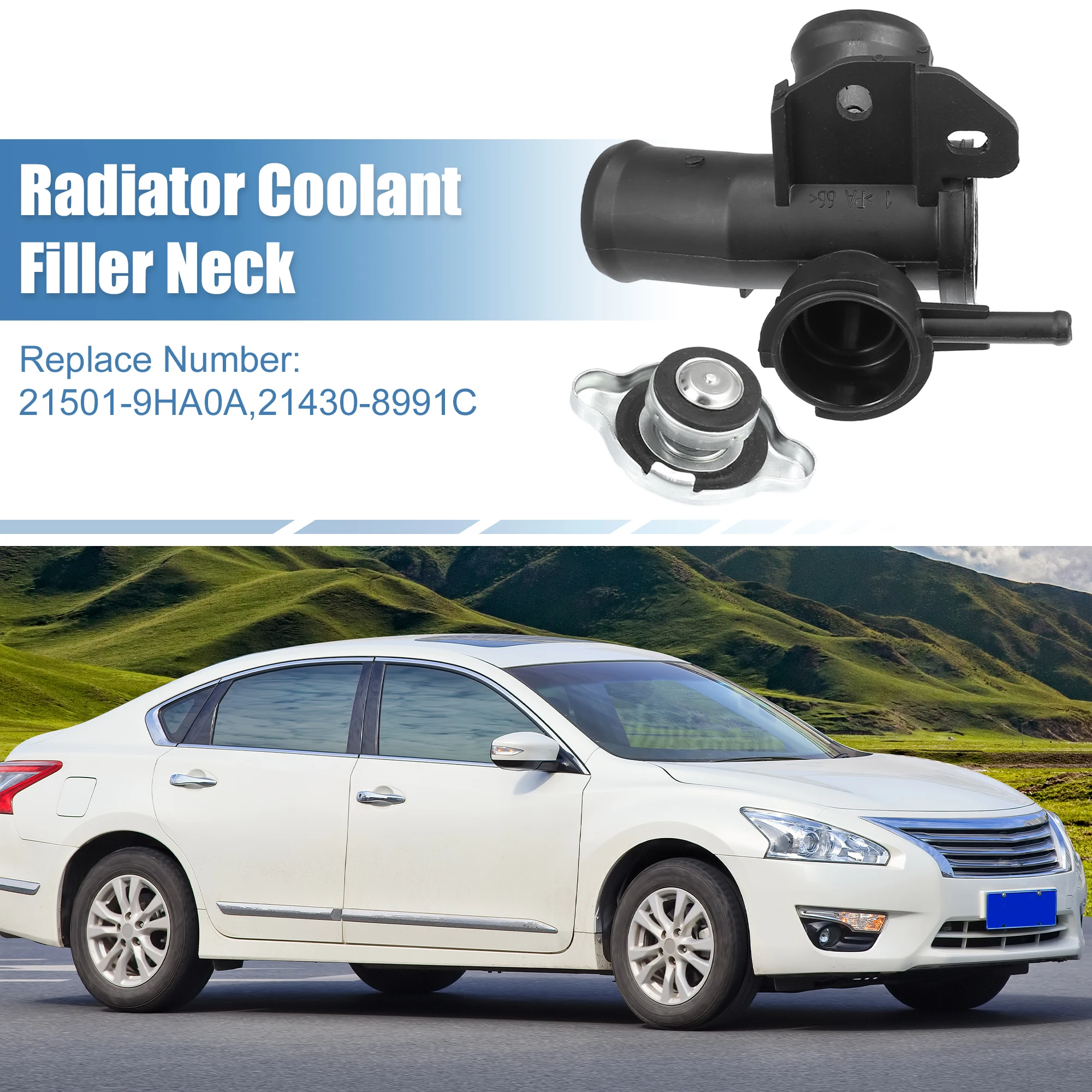 X Autohaux No 215019HA0A/214308991C Cuello de llenado de refrigerante del radiador del motor para Nissan Altima