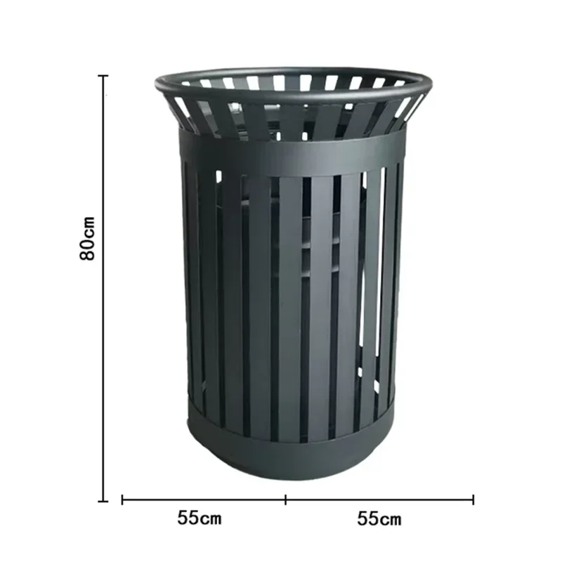 Trash can sanitation fruit leather box thickened iron, vertical metal commercial, recyclable