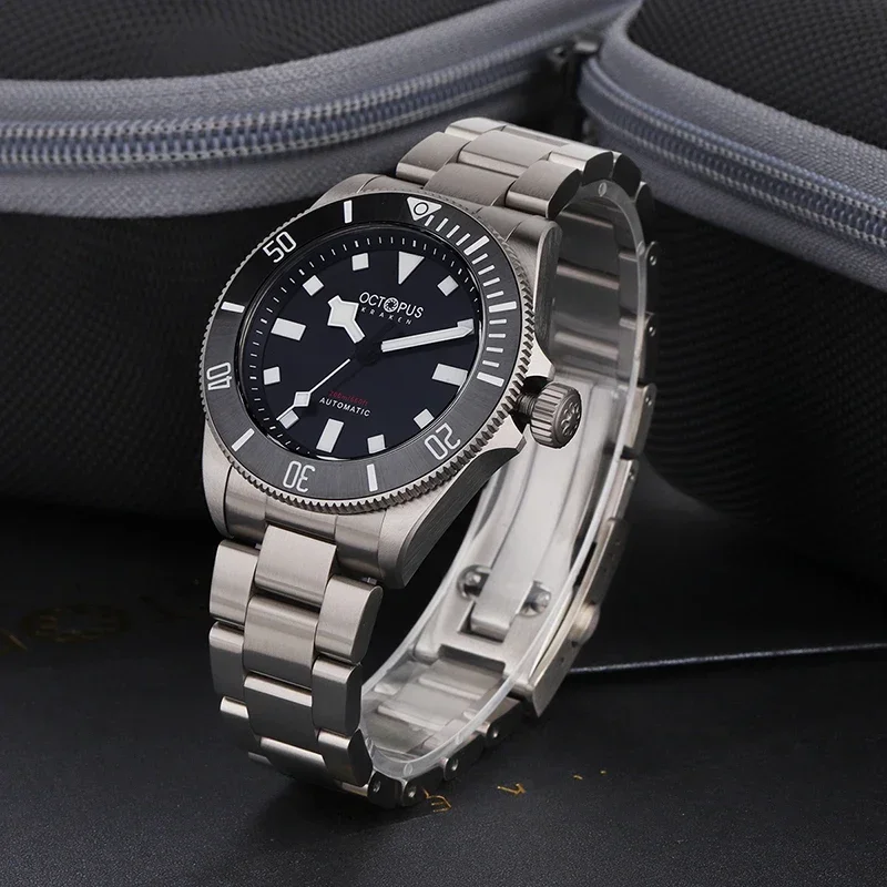 Octopus Kraken 39Mm Titanium Fashion Men\'s Automatic Mechanical Watch Luxury Sapphire Diver 20Bar Night Light Bwg-9 Reloj Hombre