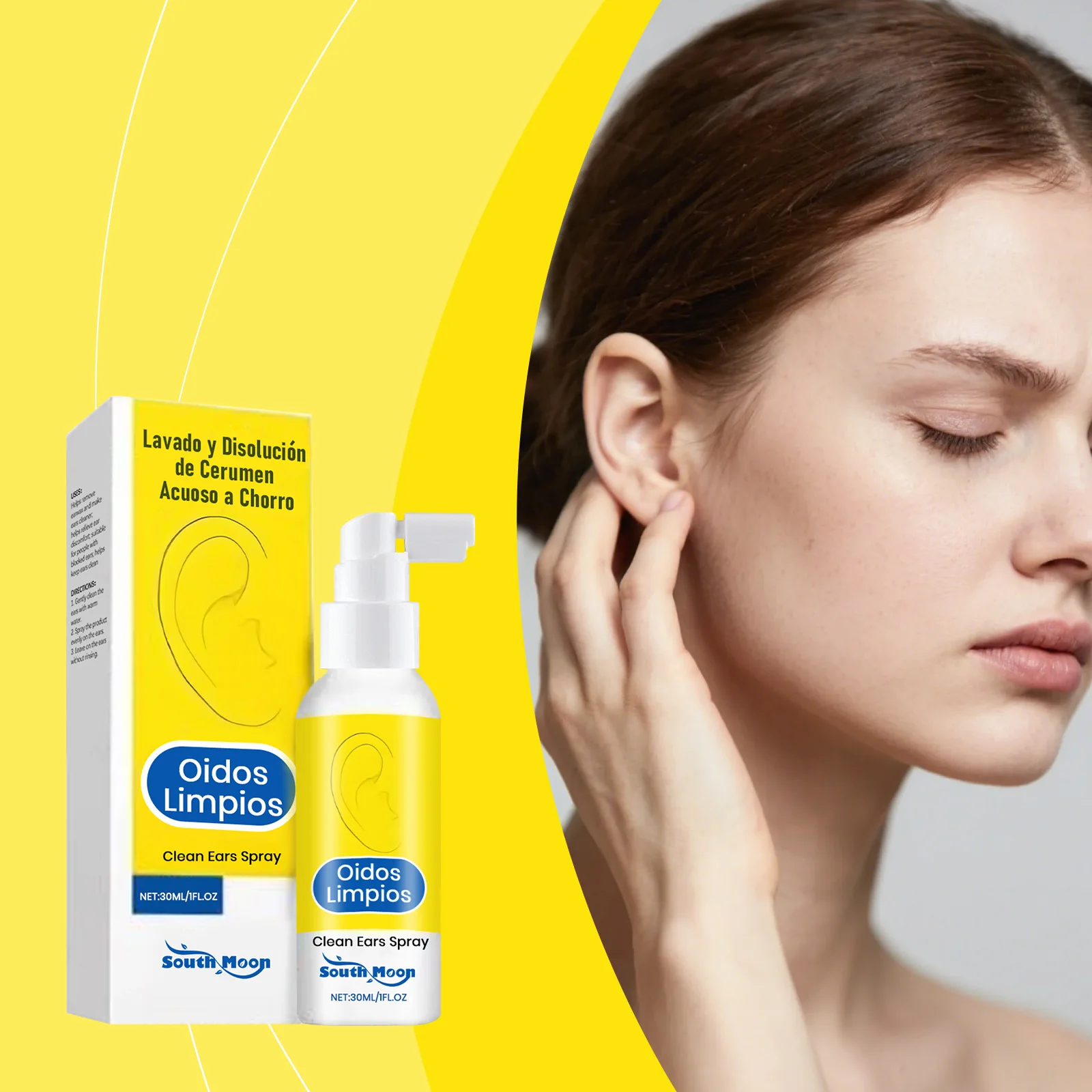 Earwax Removal Spray Deeply Clean Ear Canal Dissolve Earwax Softener Relieve Itchy Swollen Improve Hearing Loss Ear Care Spray