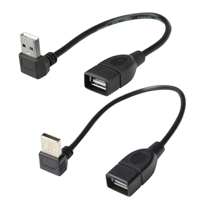 New 90 Angled Down/Up Usb 2.0 Extension Cable Male To Female Data Charging Hard Disk Usb Data Cord Connection