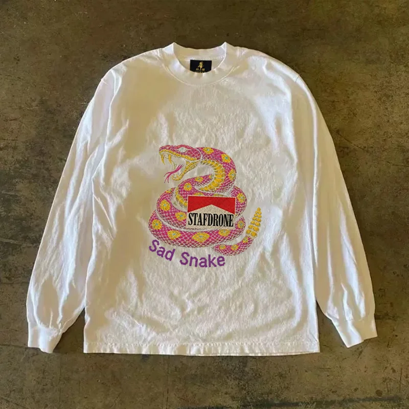 Long Sleeve T-Shirt 310 Pure Cotton Double Thread Women's Style Three Needle Charitable Fundraising Upward Hero American Couple