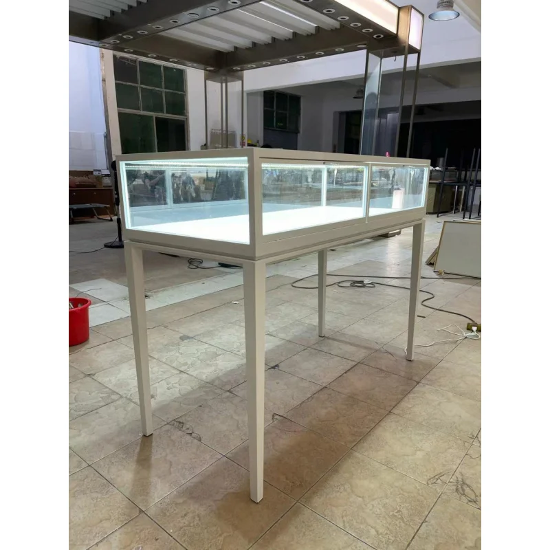 Custom. YT tempered glass jewelry showcase LED light jewelry store display counter jewelry shop furniture