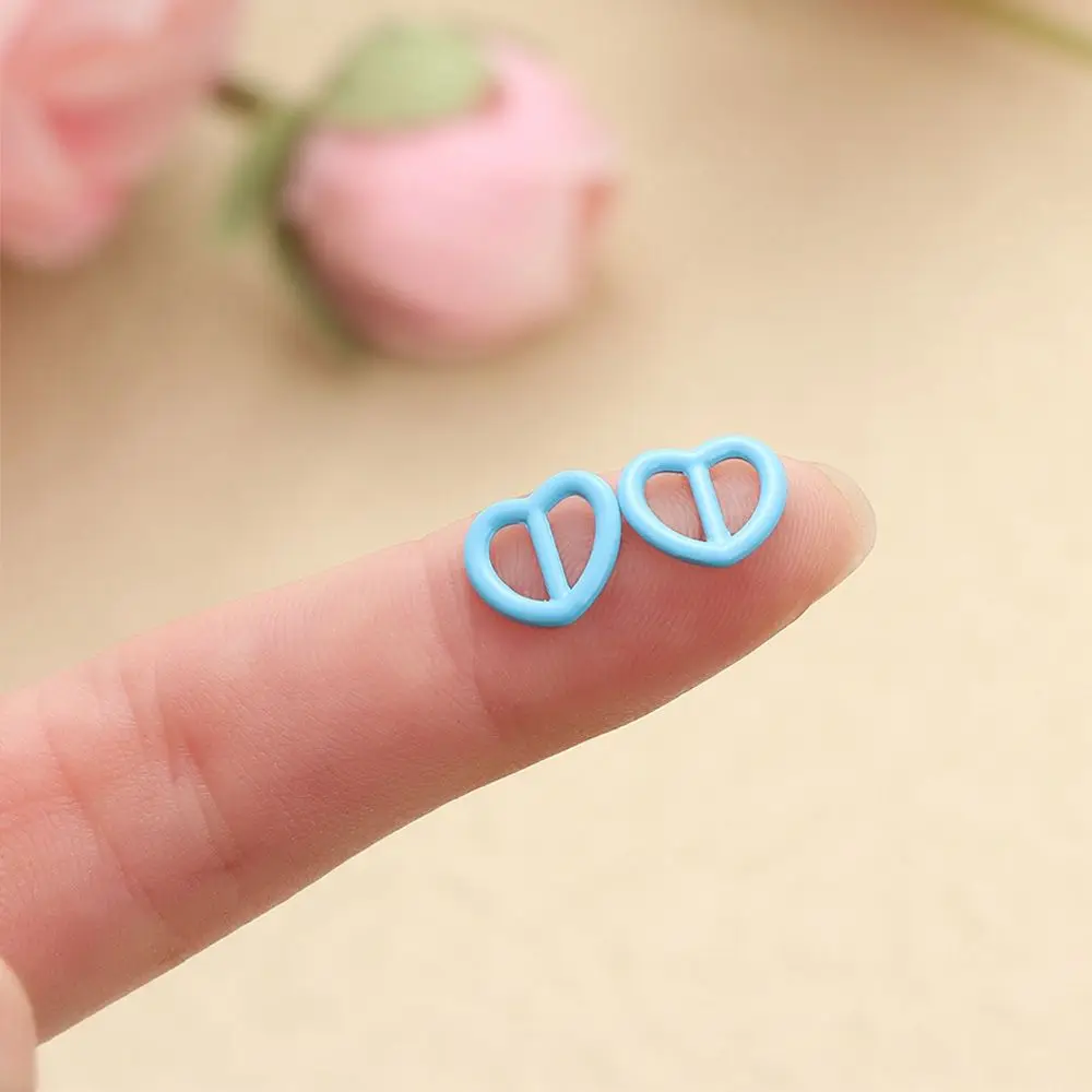 10Pcs 5mm Mini Ultra-small Heart Shape Belt Buckle Doll Bags Buckles DIY Dolls Metal Buckles Doll Shoes Clothes Accessories