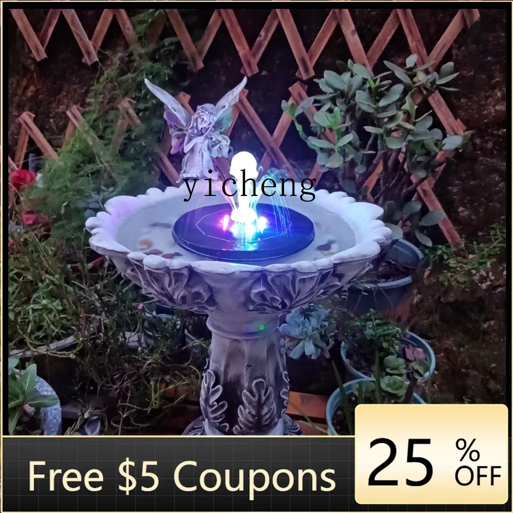 

YFY courtyard garden decoration ornament solar fountain transfer ball bird feeder landscaping arrangement