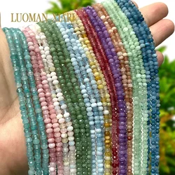 3x4MM AA Abacus Aquamarine Tourmaline Apatite Chalcedony Natural Stone Spacer Beads for Jewelry Making Diy Bracelet Accessories