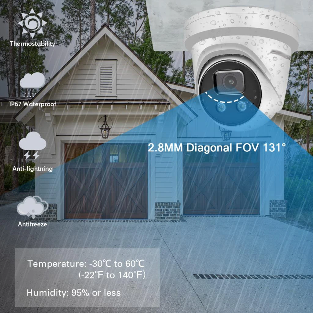 Hikvision IP Camera 8MP DS-2CD2386G2-ISU/SL AcuSense 4K POE Built-in Microphone Speaker Surveillance Video Outdoor