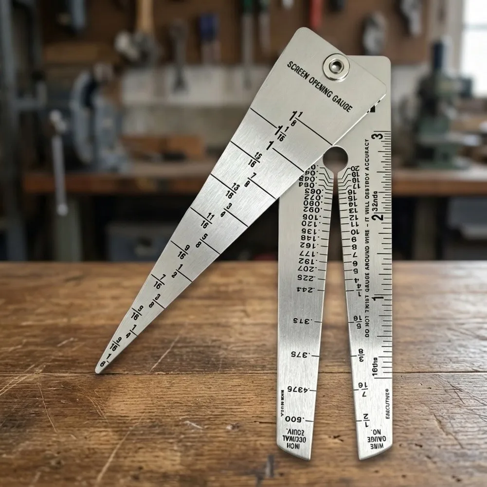 High Precision Stainless Steel Folding Ruler 126.2x35x0.8mm Opening Measuring Gauge for Mechanical Applications