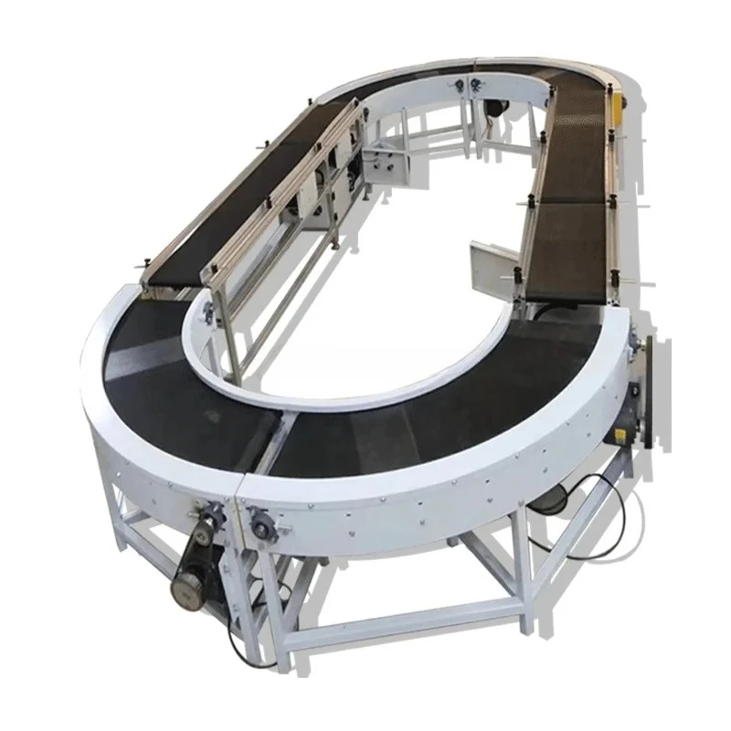 180 Degree Circular Curved Belt Conveyor Assembly Line for Restaurant Food Shop Manufacturing Plant Home Use