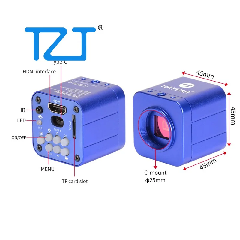 TZT HY-5100 24MP Full HD 1080P 2K kompatybilna z HDMI kamera mikroskopowa USB cyfrowa elektroniczna kamera przemysłowa do naprawy telefonów komórkowych