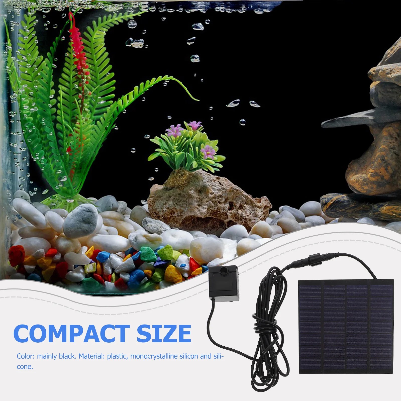 

Solar Power Submersible Water Pump 7V 1W Fountain Pool Aquarium Garden Pond Decorative Pumps Max Flow 180L H 30 60cm Solar Panel