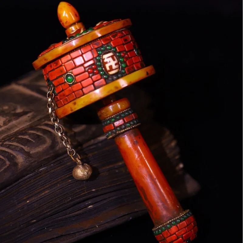 

Wholesale Nepalese Craft Return Copper Body Pure Handmade Hammered Engraved Four-Armed Avalokiteshvara Prayer Bead Wheel Eight T